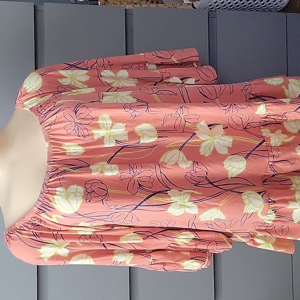 Style & Co. Peach Floral Blouse